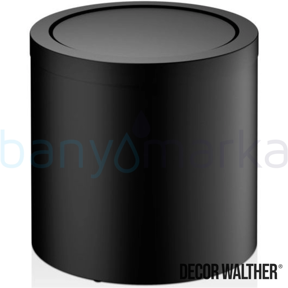 Decor Walther Sallanır Kapaklı Çöp Kovası, Mat Siyah (7 Litre) - DW125-N DW125-N