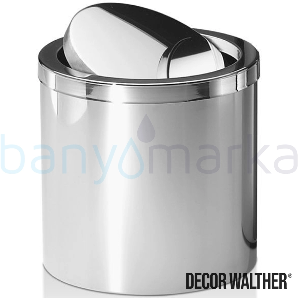 Decor Walther Sallanır Kapaklı Çöp Kovası, Parlak Paslanmaz Çelik (7 Litre) - DW125-P DW125-P