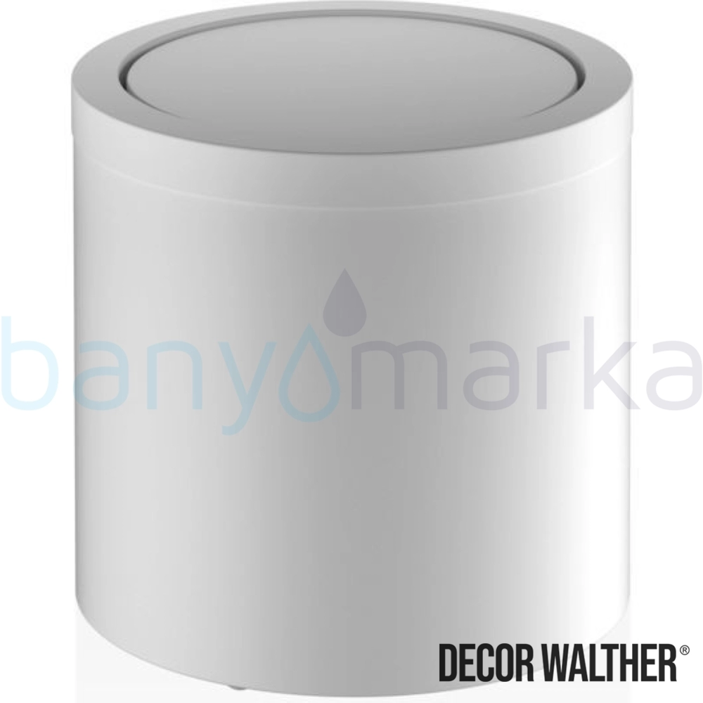 Decor Walther Sallanır Kapaklı Çöp Kovası, Mat Beyaz (7 Litre) - DW125-W DW125-W