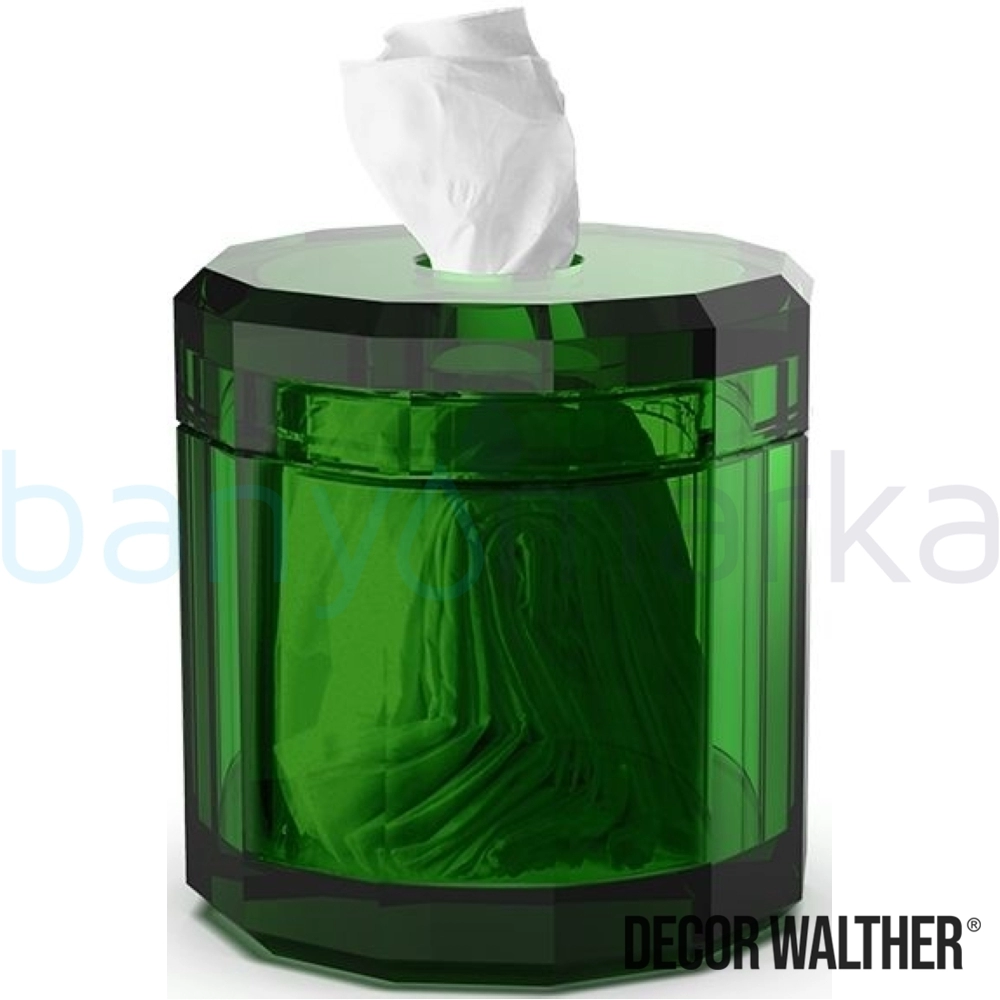 Decor Walther Kristall Kağıt Mendillik, Yeşil (Tezgah Üzeri, Cam) - KRKB-G KRKB-G