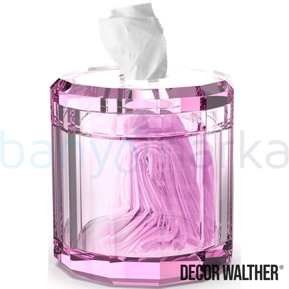 Decor Walther Kristall Kağıt Mendillik, Pembe (Tezgah Üzeri, Cam) - KRKB-P KRKB-P