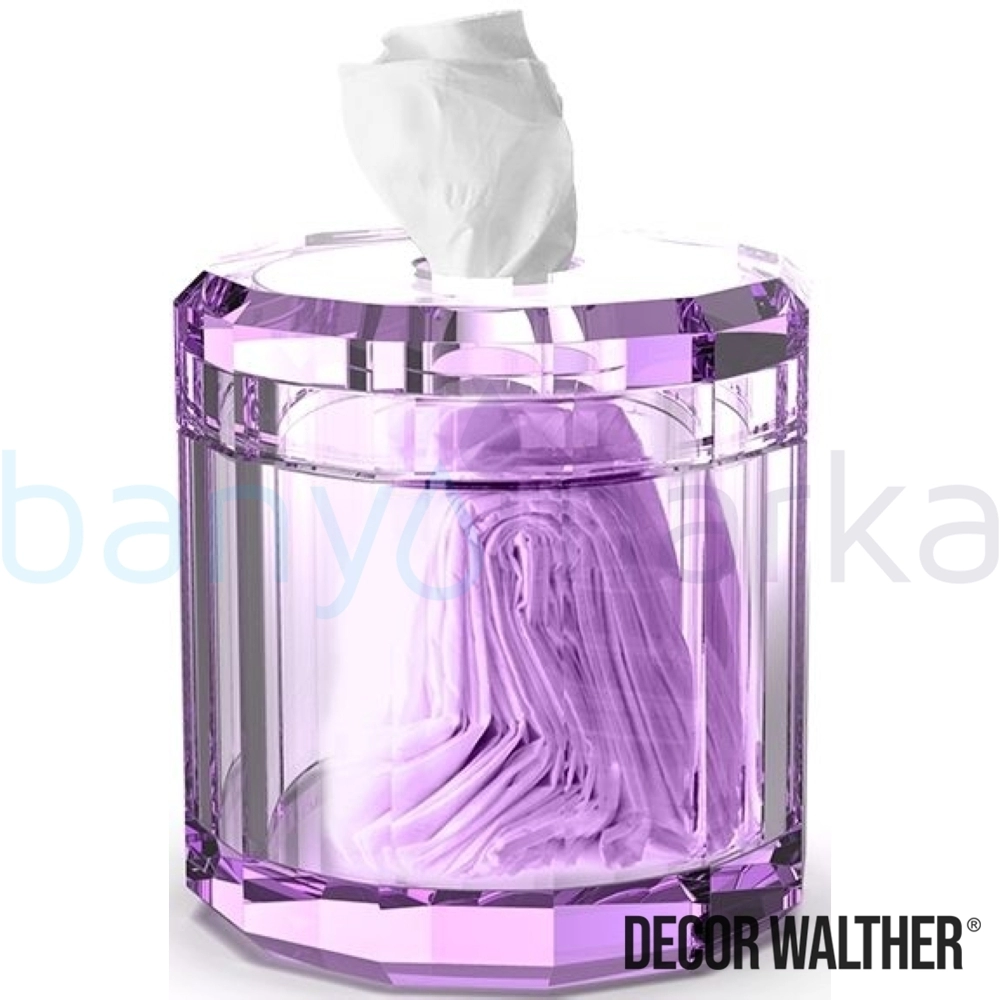 Decor Walther Kristall Kağıt Mendillik, Lila (Tezgah Üzeri, Cam) - KRKB-V KRKB-V