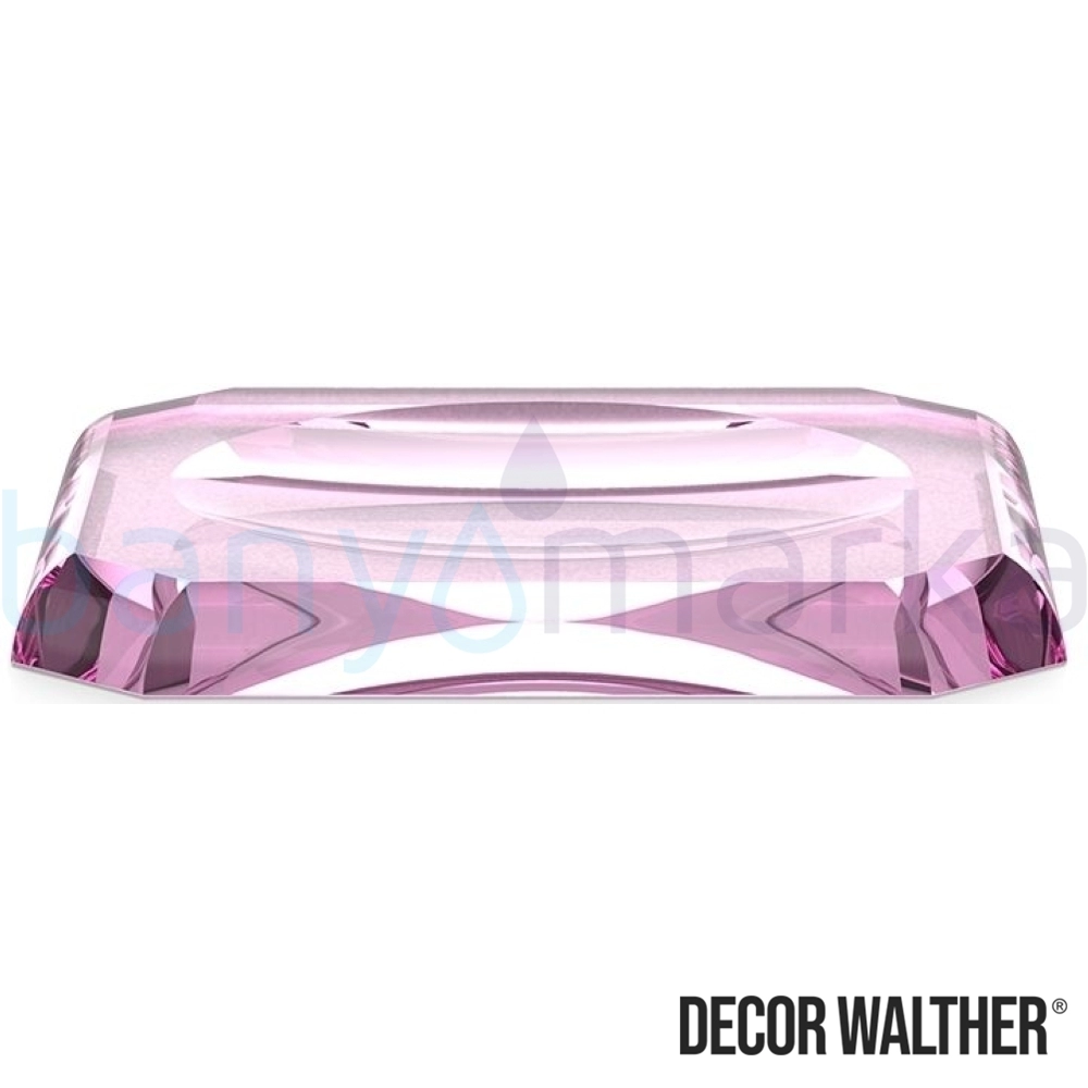 Decor Walther Kristall Tepsi Sabunluk, Pembe (Tezgah Üzeri, Cam) - KRKS-P KRKS-P