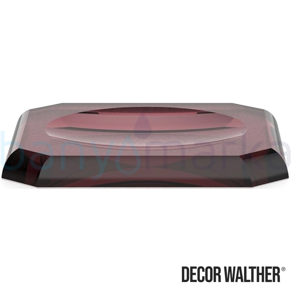 Decor Walther Kristall Tepsi Sabunluk, Bordo (Tezgah Üzeri, Cam) - KRKS-RB KRKS-RB