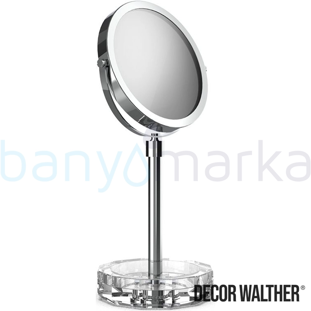 Decor Walther Kristall Makyaj Aynası 1x/5x Büyüteçli, Krom/Şeffaf (Tezgah Üzeri, Cam) - KRKSA-CRC KRKSA-CRC