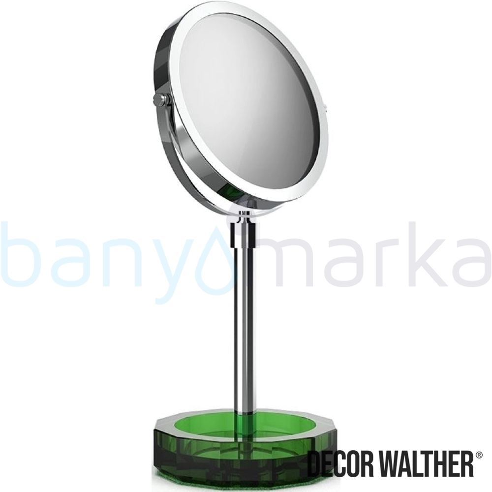 Decor Walther Kristall Makyaj Aynası 1x/5x Büyüteçli, Krom/Yeşil (Tezgah Üzeri, Cam) - KRKSA-CRG KRKSA-CRG