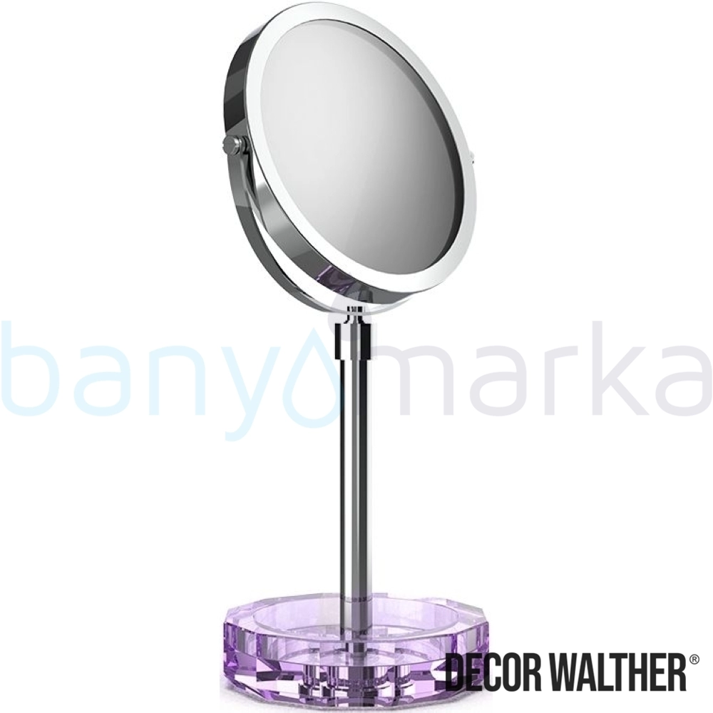 Decor Walther Kristall Makyaj Aynası 1x/5x Büyüteçli, Krom/Lila (Tezgah Üzeri, Cam) - KRKSA-CRV KRKSA-CRV