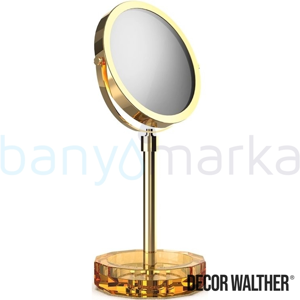 Decor Walther Kristall Makyaj Aynası 1x/5x Büyüteçli, Altın/Amber (Tezgah Üzeri, Cam) - KRKSA-OA KRKSA-OA