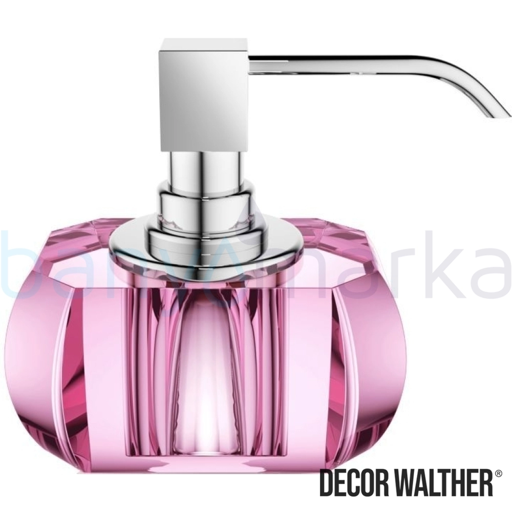 Decor Walther Kristall Sıvı Sabunluk, Krom/Pembe (Tezgah Üzeri, Cam) - KRSSP-CRP KRSSP-CRP