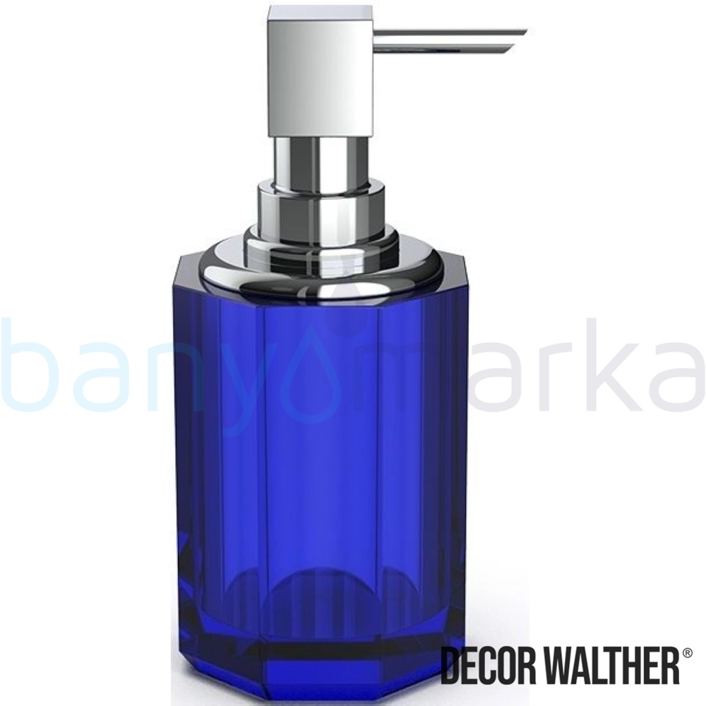 Decor Walther Kristall Sıvı Sabunluk, Krom/Mavi (Tezgah Üzeri, Cam) - KRSSP2-CRB KRSSP2-CRB