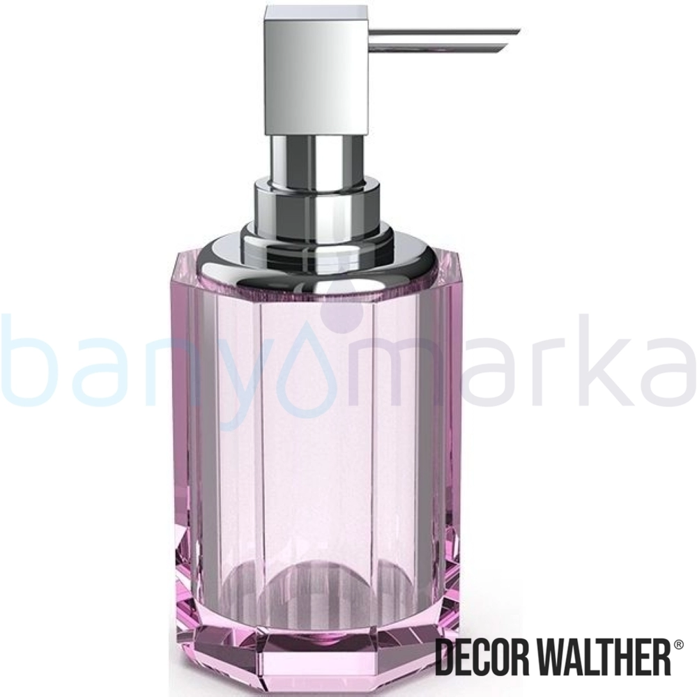 Decor Walther Kristall Sıvı Sabunluk, Krom/Pembe (Tezgah Üzeri, Cam) - KRSSP2-CRP KRSSP2-CRP