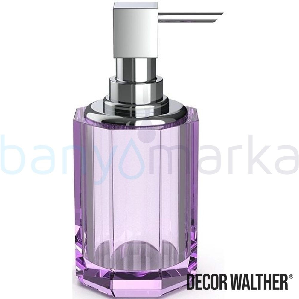 Decor Walther Kristall Sıvı Sabunluk, Krom/Lila (Tezgah Üzeri, Cam) - KRSSP2-CRV KRSSP2-CRV