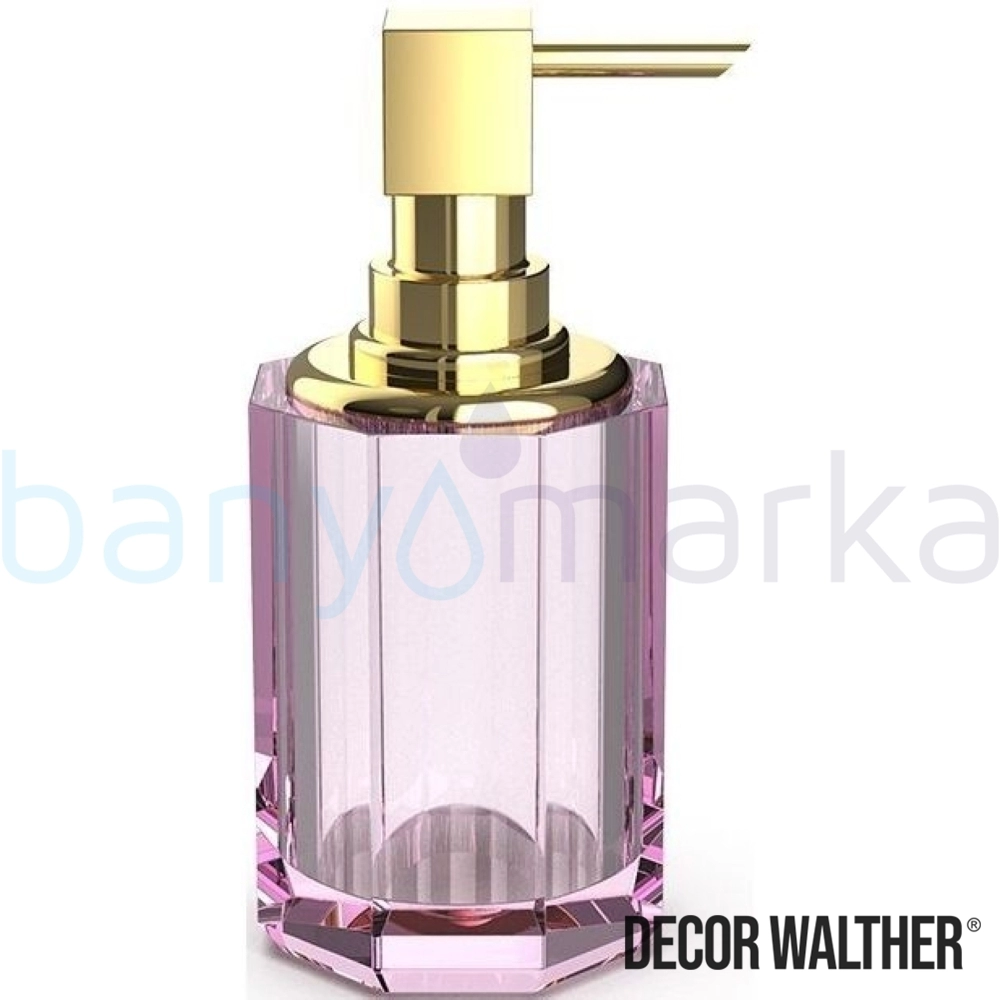 Decor Walther Kristall Sıvı Sabunluk, Altın/Pembe (Tezgah Üzeri, Cam) - KRSSP2-OP KRSSP2-OP