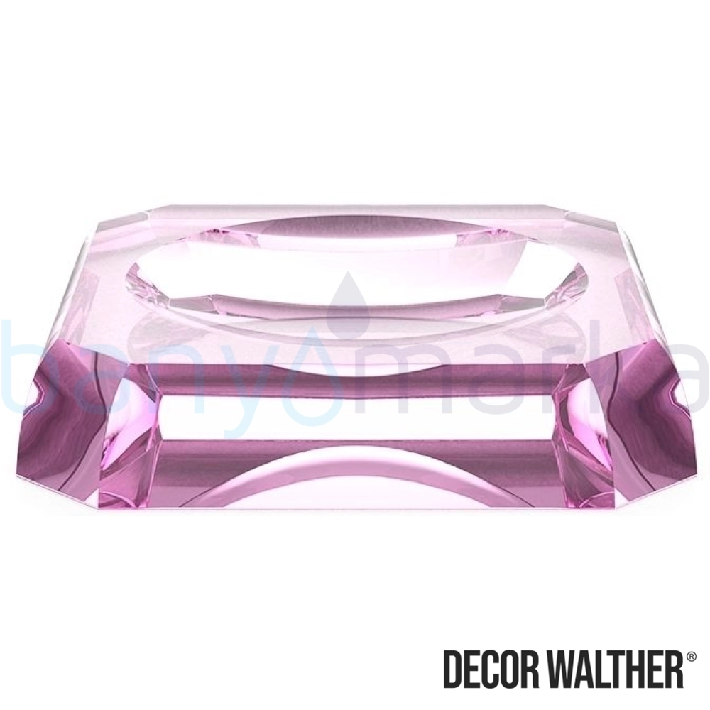 Decor Walther Kristall Sabunluk, Pembe (Tezgah Üzeri, Cam) - KRSTS-P KRSTS-P