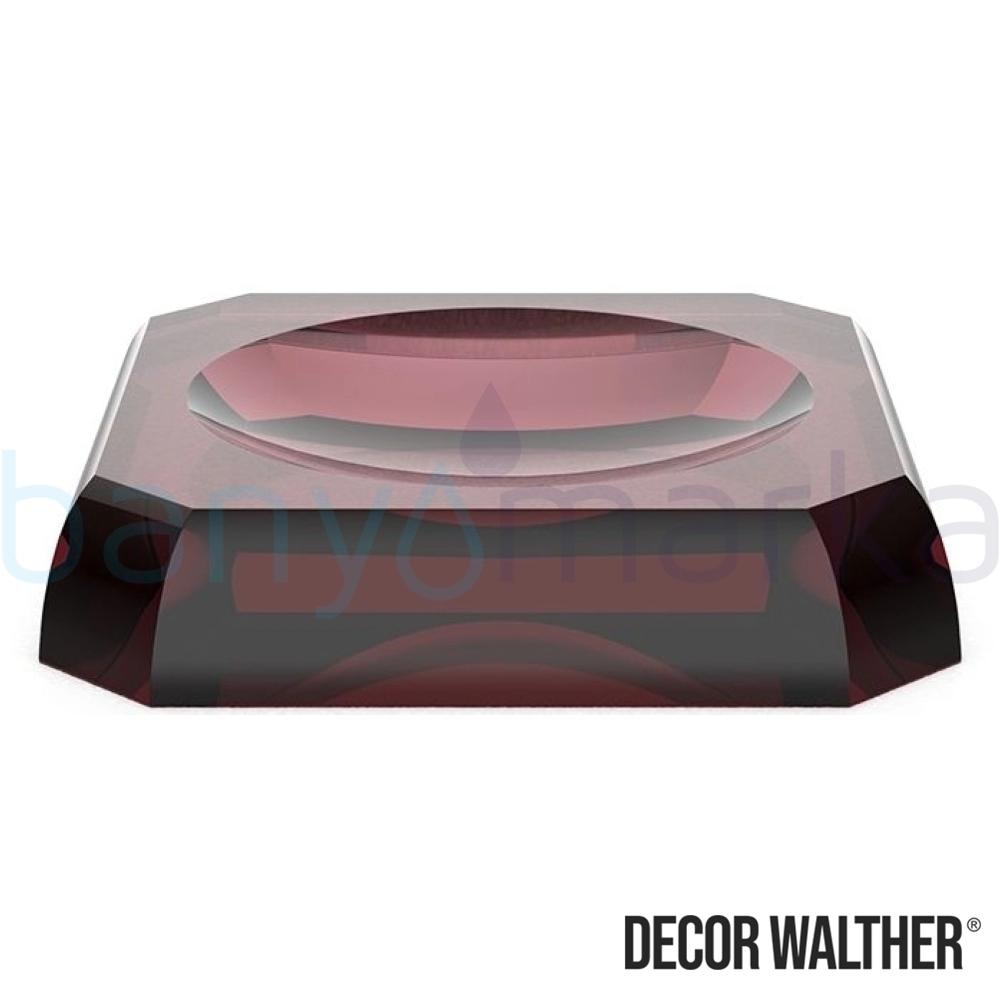 Decor Walther Kristall Sabunluk, Bordo (Tezgah Üzeri, Cam) - KRSTS-RB KRSTS-RB