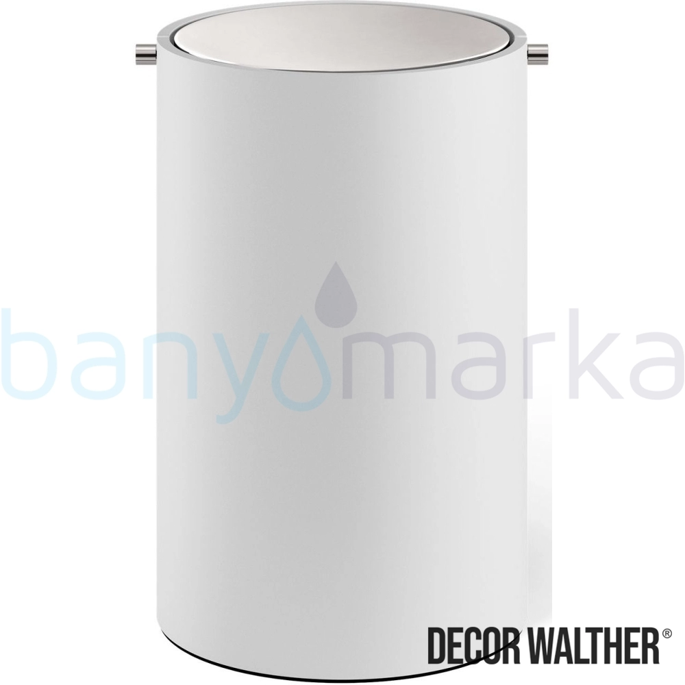 Decor Walther Stone Sallanır Kapaklı Çöp Kovası, Beyaz/Corian/Krom - STONEBEMD-CR STONEBEMD-CR