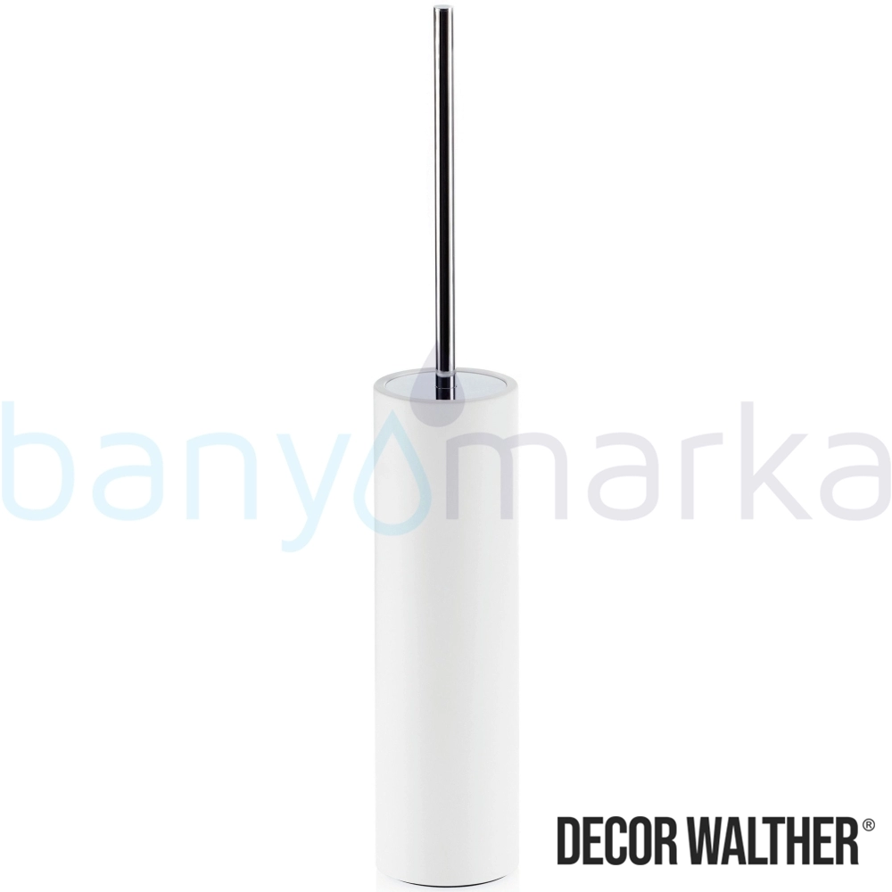 Decor Walther Stone Tuvalet Fırçalığı, Beyaz/Corian/Krom (Yerden) - STONESBG-CR STONESBG-CR