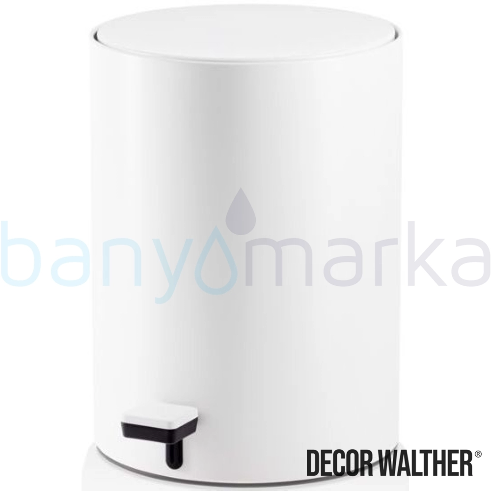 Decor Walther Pedallı Çöp Kovası, Yavaş Kapanır, Beyaz (7 Litre) - TE50-W TE50-W