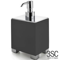 3SC - 3SC BeMood Deluxe Black Sıvı Sabunluk, Siyah/Corian/Krom (Tezgah Üzeri) - BEMDN01DA-SL