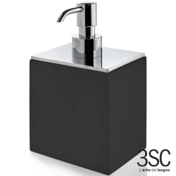 3SC - 3SC BeMood Black Sıvı Sabunluk, Siyah/Corian/Krom (Tezgah Üzeri) - BEMN01DA-SL