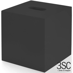 3SC - 3SC BeMood Black Kağıt Mendillik, Siyah/Corian (Tezgah Üzeri, Kare) - BEMN71A