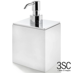 3SC - 3SC BeMood White Sıvı Sabunluk, Beyaz/Corian/Krom (Tezgah Üzeri) - BEMW01DA-SL
