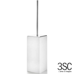 3SC - 3SC BeMood White Tuvalet Fırçalığı, Beyaz/Corian/Krom (Yerden) - BEMW17A-SL