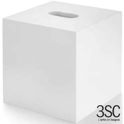 3SC - 3SC BeMood White Kağıt Mendillik, Beyaz/Corian (Tezgah Üzeri, Kare) - BEMW71A