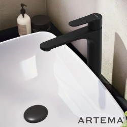 Artema - Artema Root Round Tezgah Üstü Lavabo Bataryası, Mat Siyah