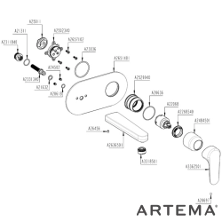 Artema - Artema Root Round Ankastre Lavabo Bataryası (Sıva Üstü Grubu)