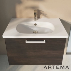 Artema - Artema Root Round Lavabo Bataryası, Sifon Kumandalı, Fırçalı Nikel