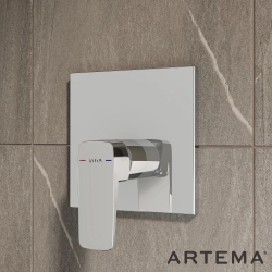 Artema - Artema Root Square Ankastre Duş Bataryası (V-Box Sıva Üstü Grubu), Krom