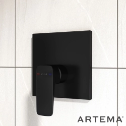 Artema - Artema Root Square Ankastre Duş Bataryası (V-Box Sıva Üstü Grubu), Mat Siyah