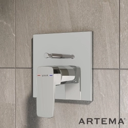 Artema - Artema Root Square Ankastre Banyo Bataryası (V-Box Sıva Üstü Grubu), Krom