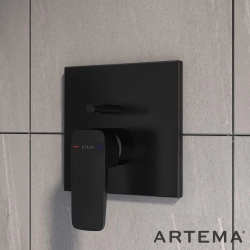 Artema - Artema Root Square Ankastre Banyo Bataryası (V-Box Sıva Üstü Grubu), Mat Siyah