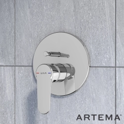 Artema - Artema Root Round Ankastre Banyo Bataryası (V-Box Sıva Üstü Grubu), Krom