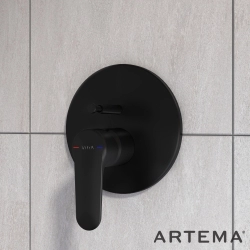 Artema - Artema Root Round Ankastre Banyo Bataryası (V-Box Sıva Üstü Grubu), Mat Siyah