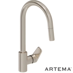 Artema - Artema Flow Soft Spiralli Eviye Bataryası, Fırçalı Nikel (C-Tip, Pull-Out) - A4344534