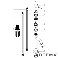Artema - Artema Minimax Round Lavabo Bataryası, Soft Altın