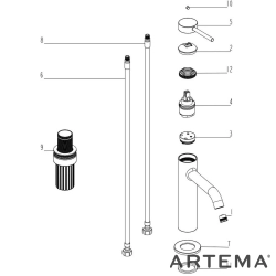 Artema - Artema Minimax Round Yüksek Lavabo Bataryası, Mat Siyah