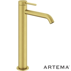 Artema - Artema Minimax Round Tezgah Üstü Lavabo Bataryası, Fırçalı Altın