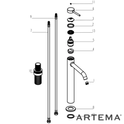 Artema - Artema Minimax Round Tezgah Üstü Lavabo Bataryası, Soft Bakır