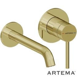 Artema - Artema Minimax Round Ankastre Lavabo Bataryası, Kısa, Soft Altın (Sıva Üstü Grubu) - A4353774