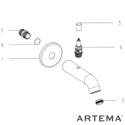 Artema - Artema Minimax Round Çıkış Ucu, El Duşu Çıkışlı, Soft Bakır