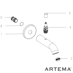 Artema - Artema Minimax Round Çıkış Ucu, El Duşu Çıkışlı, Soft Altın
