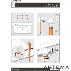 Artema - Artema Minimax Round 4 Delikli Küvet Bataryası, El Duşlu