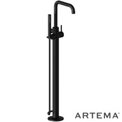Artema - Artema Minimax Round Yerden Küvet Bataryası, El Duşlu, Mat Siyah