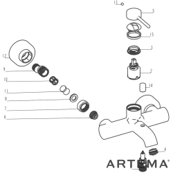 Artema - Artema Minimax Round Banyo Bataryası, Soft Bakır