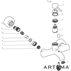 Artema - Artema Minimax Round Banyo Bataryası, Soft Altın