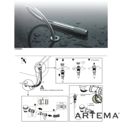 Artema - Artema Minimax Square 4 Delikli Küvet Bataryası, El Duşlu
